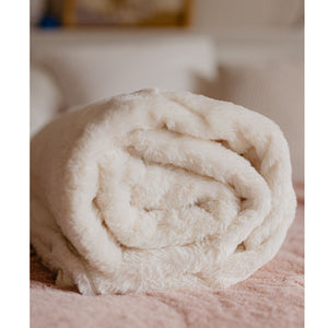 Housse fourrure pour couverture apaisante